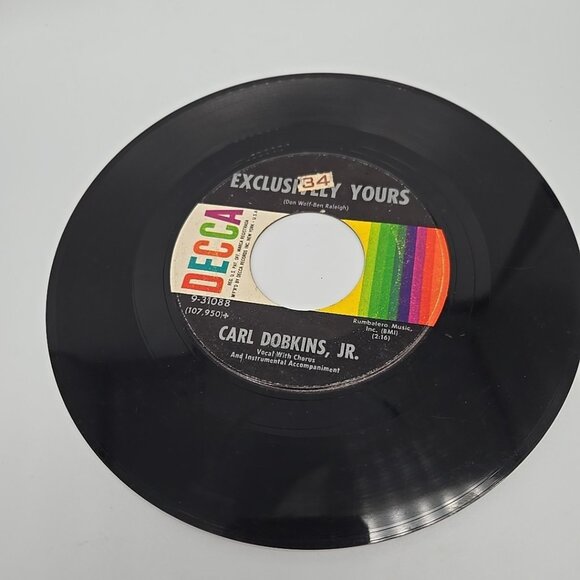 One Little Girl / Exclusivly Yours by Carl Dobkins JR 45 RPM Vinyl Record - Picture 3 of 4